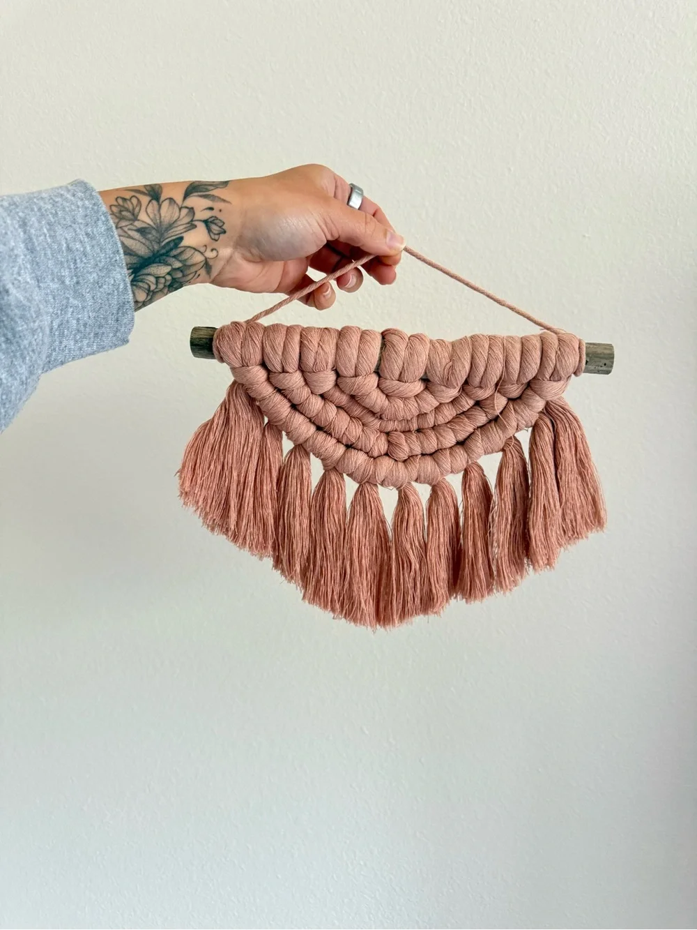 Boho style macrame wall hanging